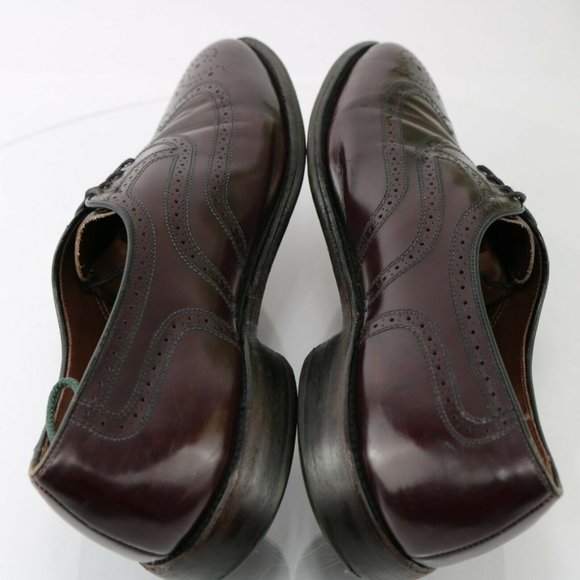Allen Edmonds Townley Wingtip Oxford Size 10.5 D Burgundy Leather Dress Shoe - Picture 8 of 12